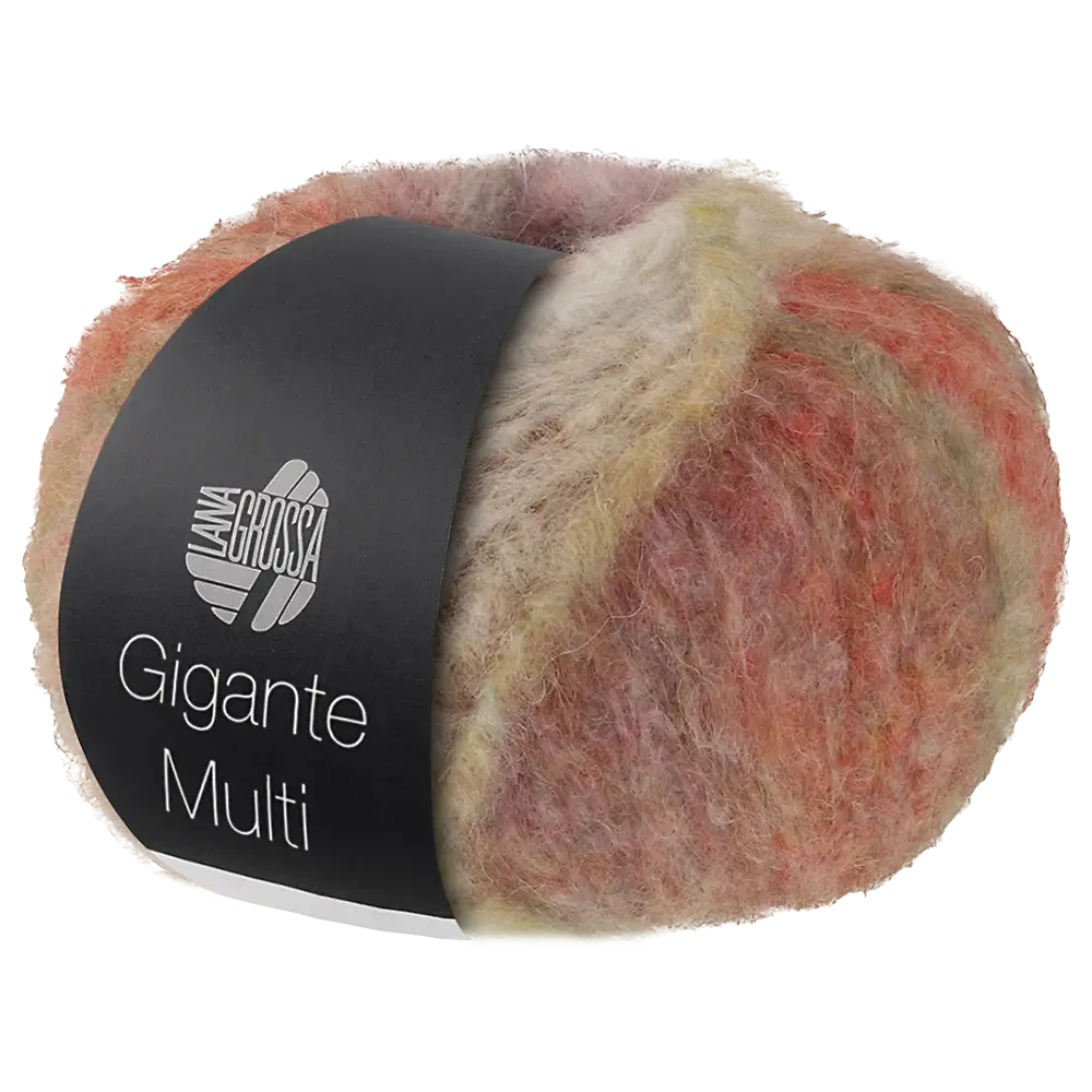 #Farbe_Lana Grossa Gigante Multi | 108 Grün-/Sandbeige/Blasslila/Flieder/Dunkelrot/Perl-/Graubeige/Camel