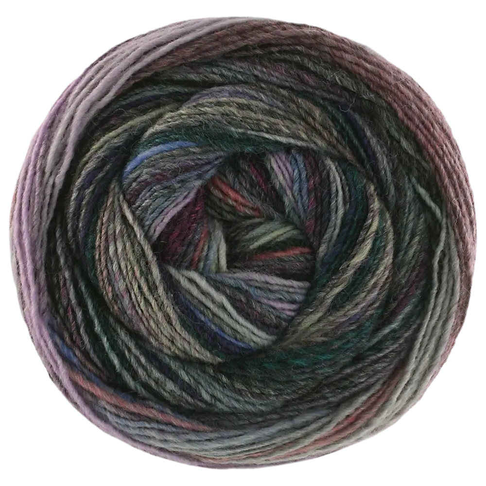 #Farbe_Lana Grossa Gomitolo Intenso | 232 Dunkel-/Hellgrau/Flieder/Schwarz/Schwarzviolett/Rosa/Grüngrau