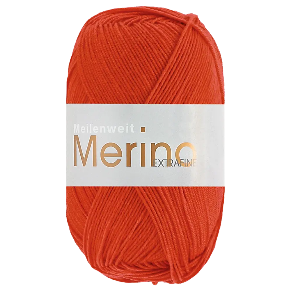 #Farbe_Lana Grossa Meilenweit 100 Merino Extrafine Uni | 2463 Kürbisrot