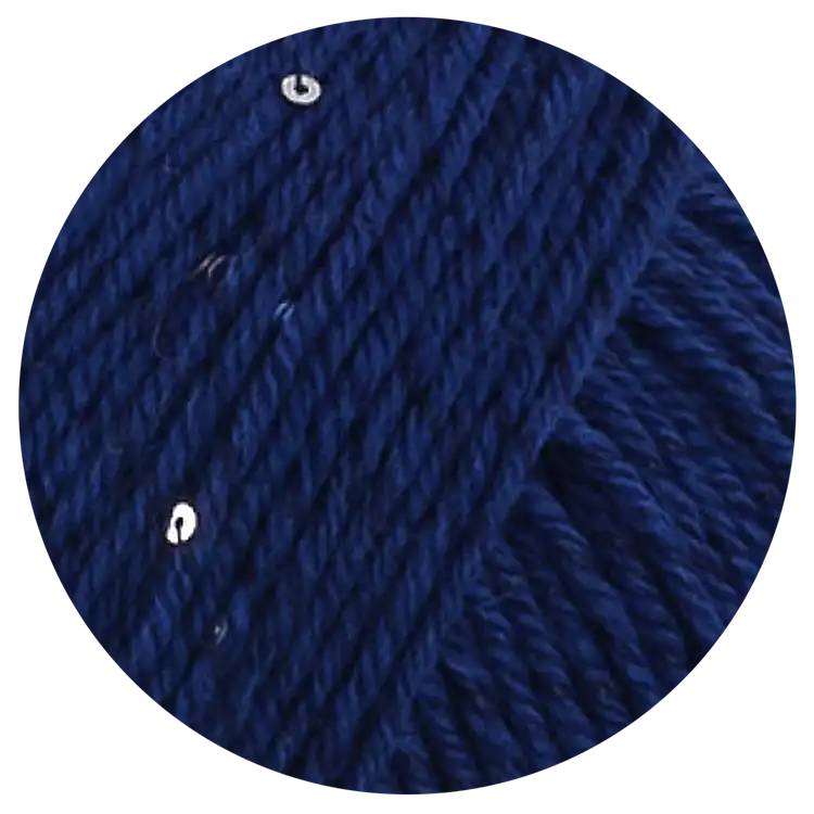 #Farbe_Lana Grossa Meilenweit 100 Merino Paillettes | 2304 Dunkelblau
