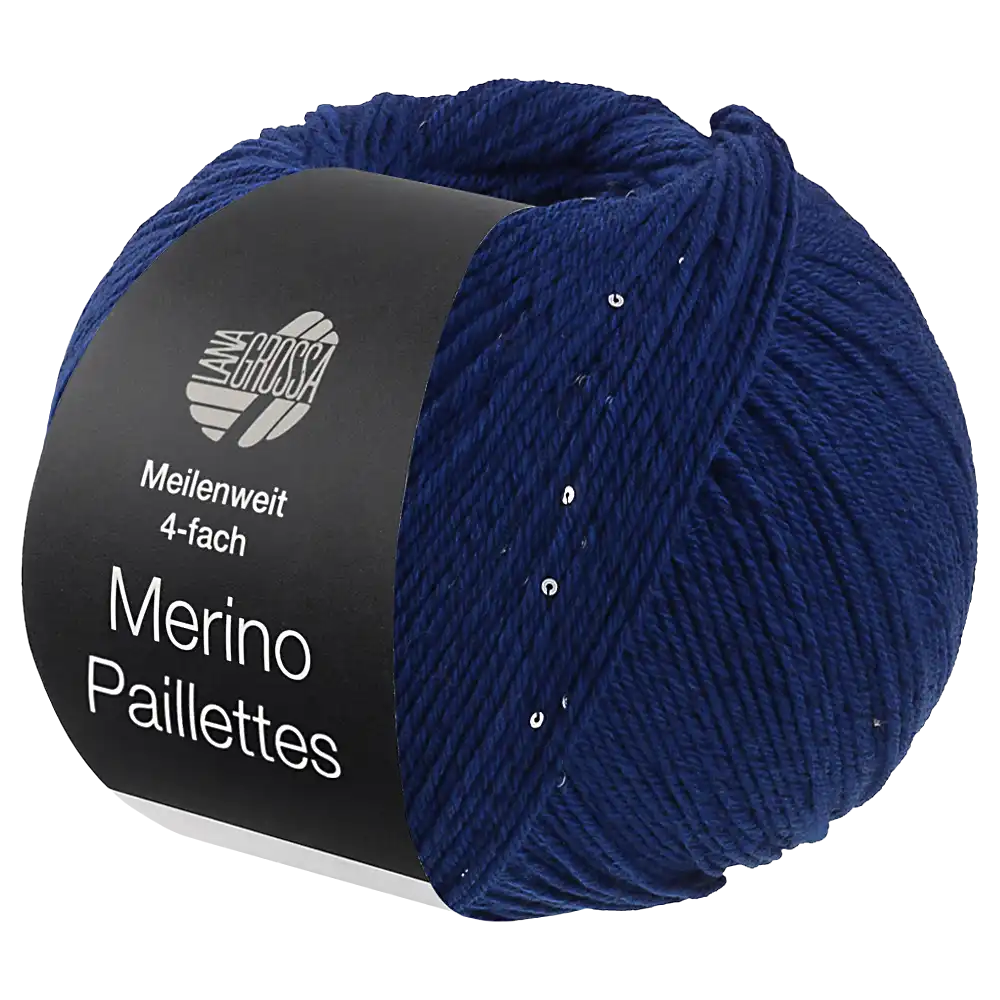 #Farbe_Lana Grossa Meilenweit 100 Merino Paillettes | 2304 Dunkelblau