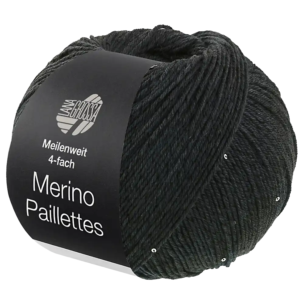 #Farbe_Lana Grossa Meilenweit 100 Merino Paillettes | 2305 Anthrazit