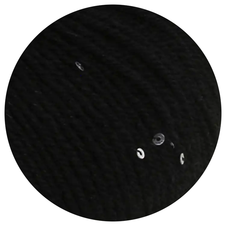 #Farbe_Lana Grossa Meilenweit 100 Merino Paillettes | 2310 Schwarz