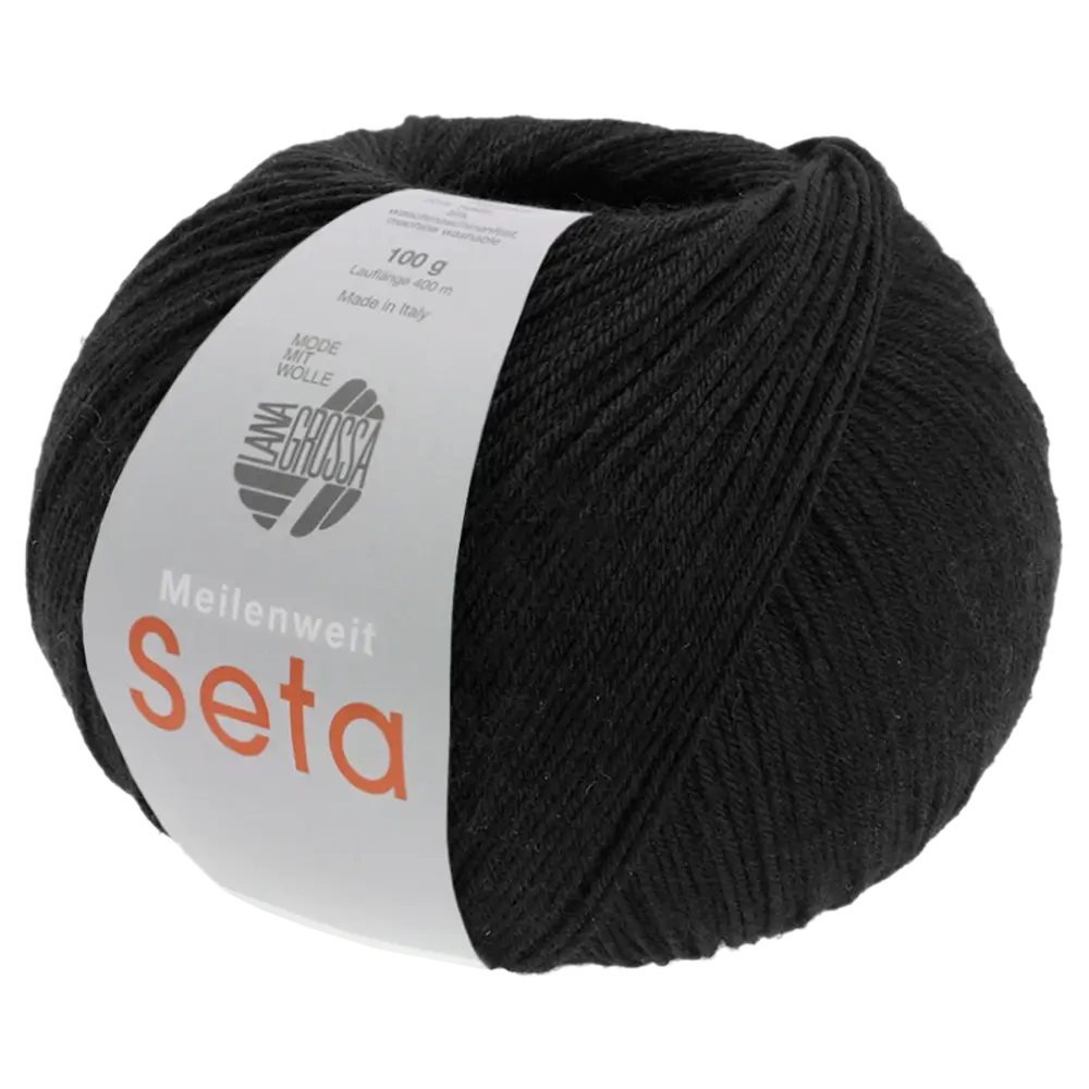 #Farbe_Lana Grossa Meilenweit 100 Seta | 16 Schwarz