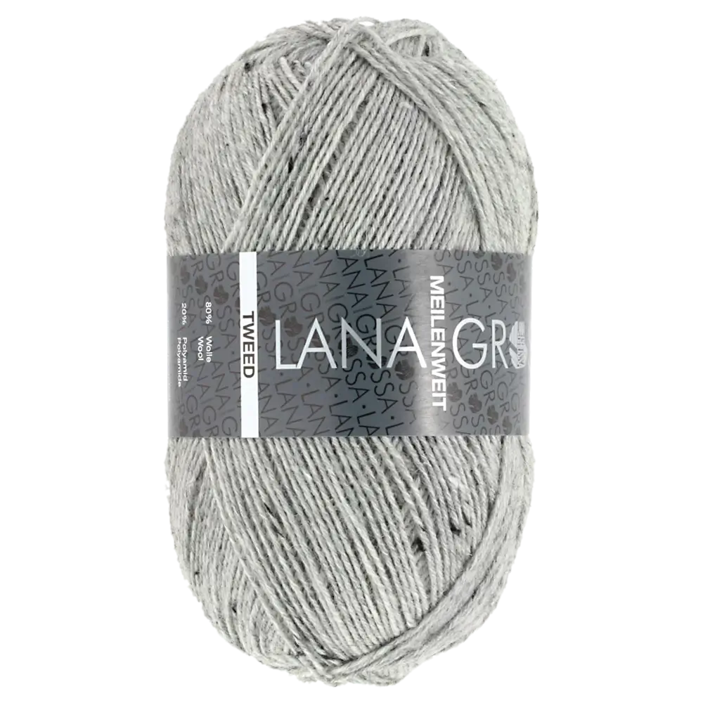 #Farbe_Lana Grossa Meilenweit 100 Tweed | 110 Grau meliert