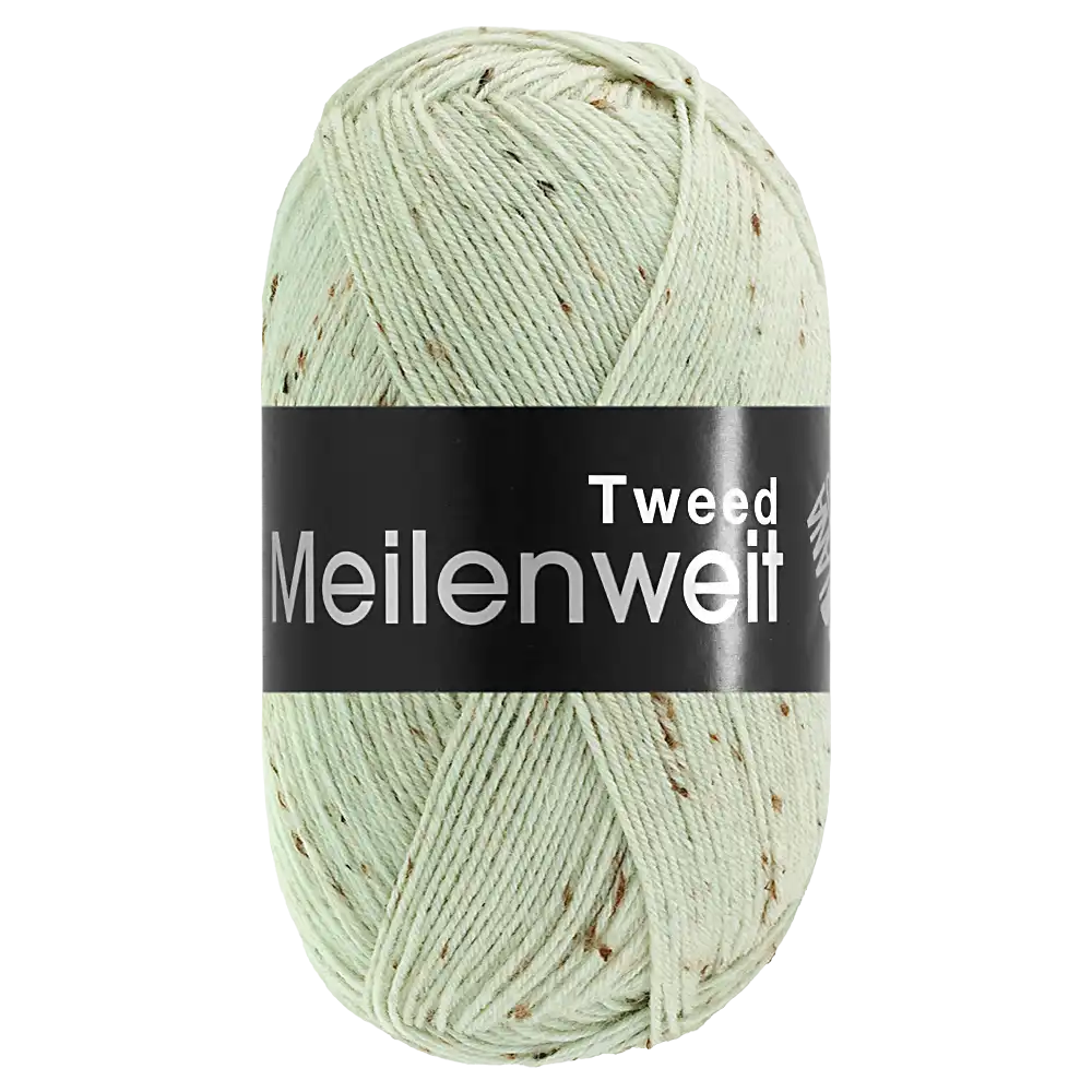 #Farbe_Lana Grossa Meilenweit 100 Tweed | 182 Weißgrün