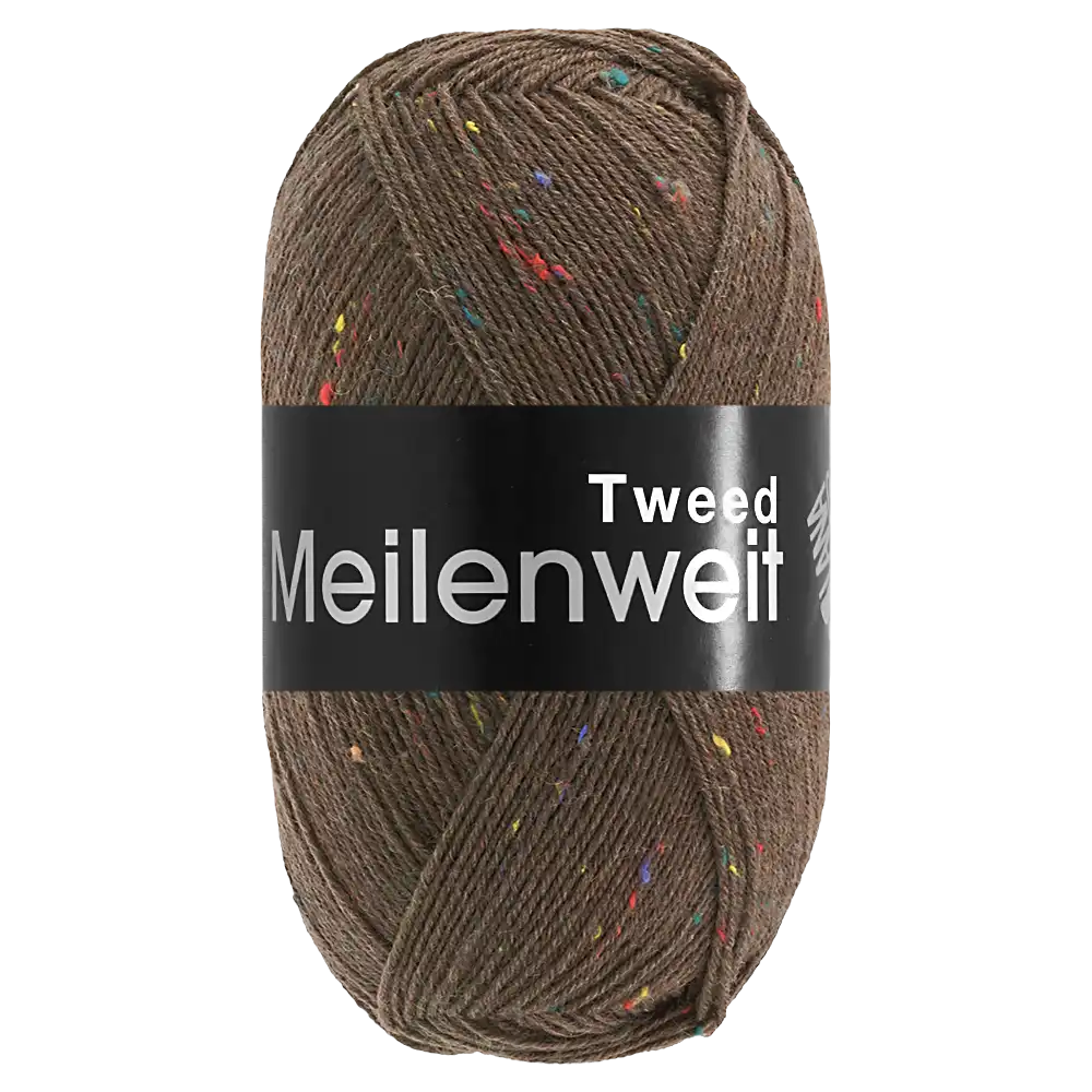 #Farbe_Lana Grossa Meilenweit 100 Tweed | 184 Dunkelbraun