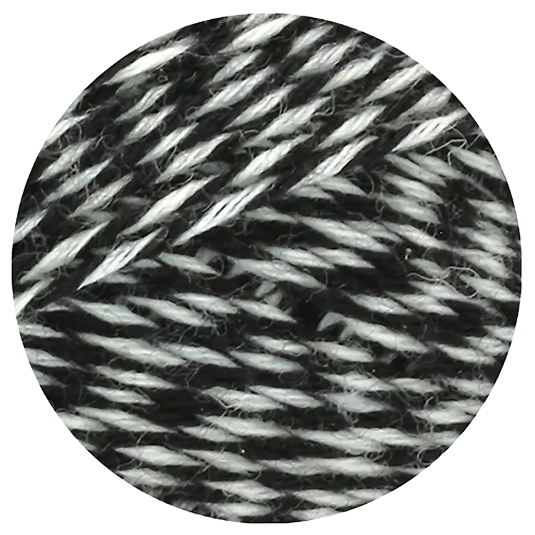 #Farbe_Lana Grossa Meilenweit 6-fach | 8505 Weiß/Schwarz
