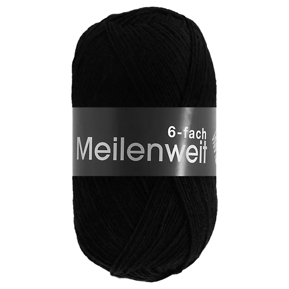 #Farbe_Lana Grossa Meilenweit 6-fach | 8814 Schwarz
