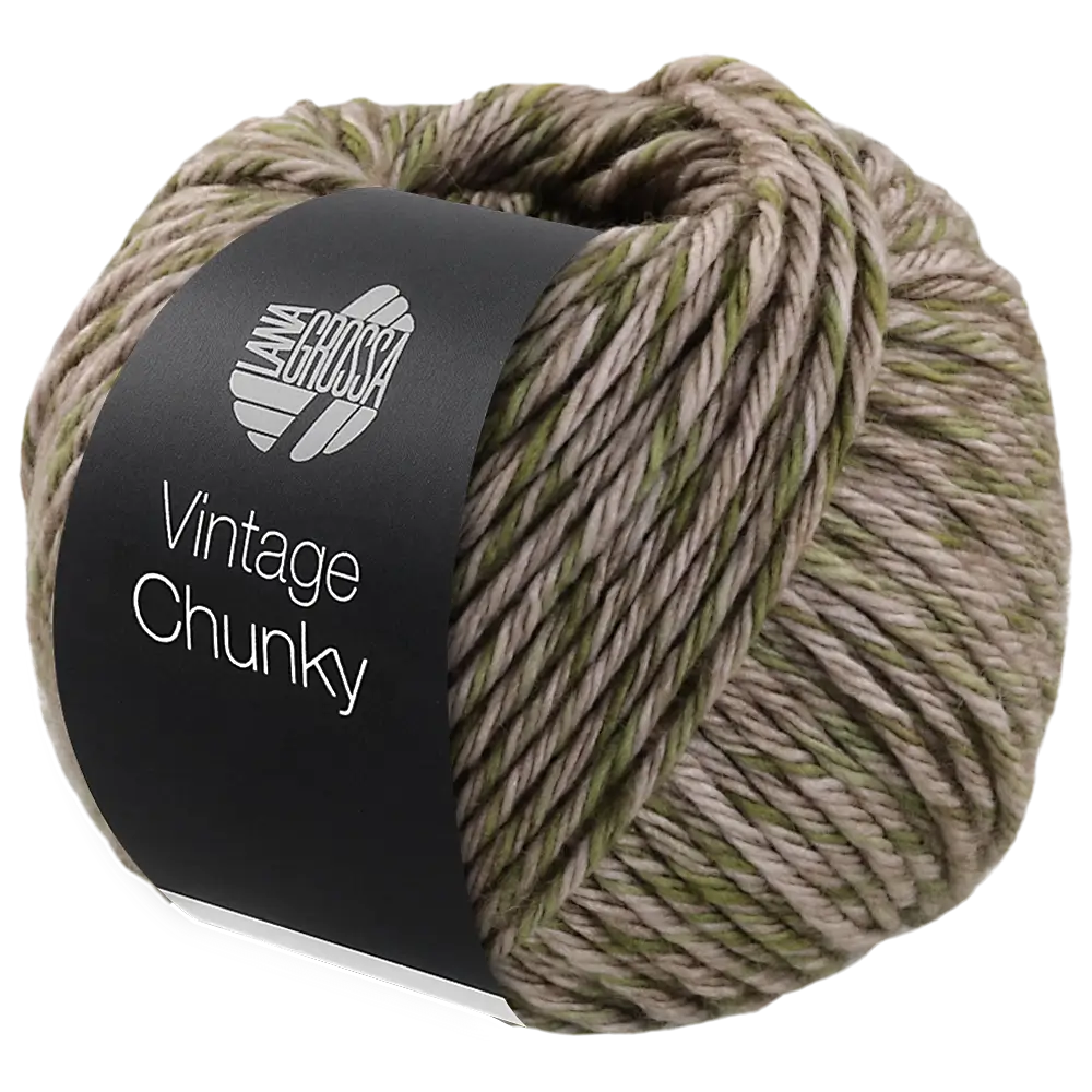 #Farbe_Lana Grossa Vintage Chunky | 02 Beige/Oliv