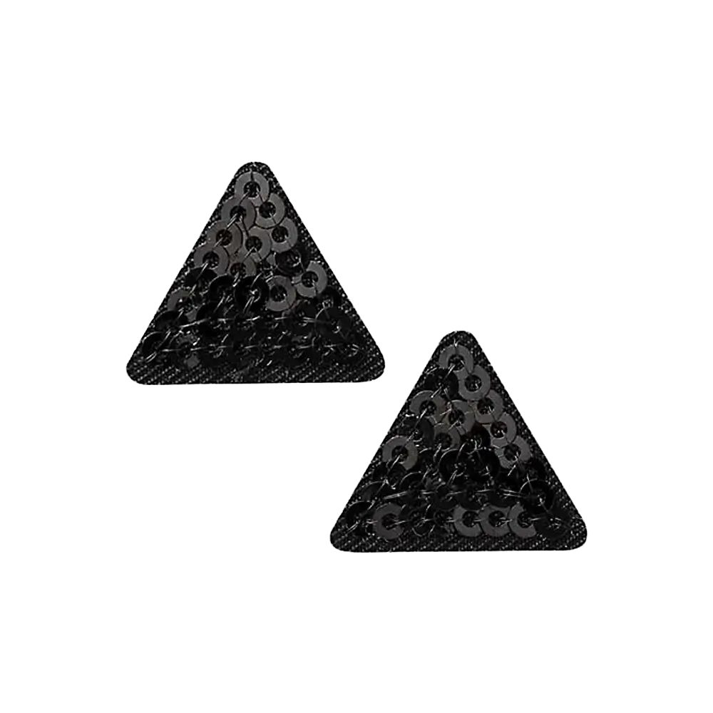 #Farbe_Applikation | Dreieck mit Pailletten Schwarz 08031