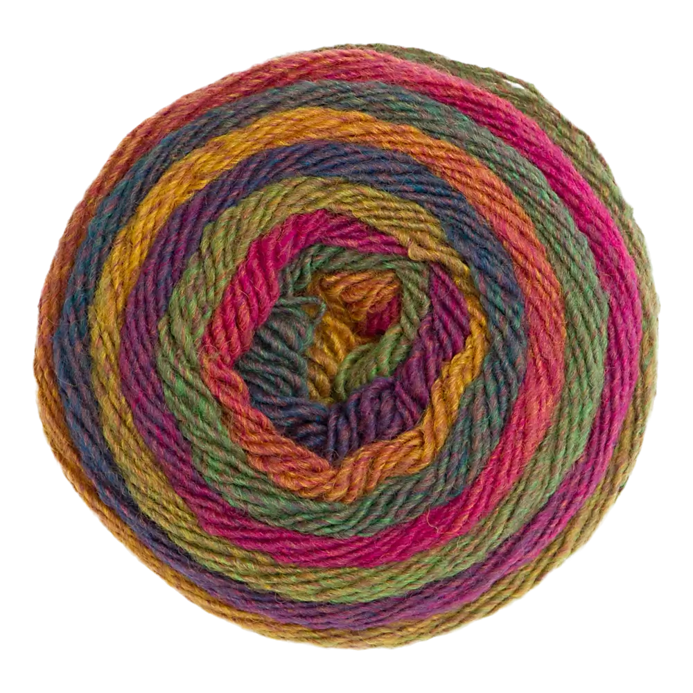 #Farbe_Pro Lana Diamant | 95 Grün-Gelb-Weinrot