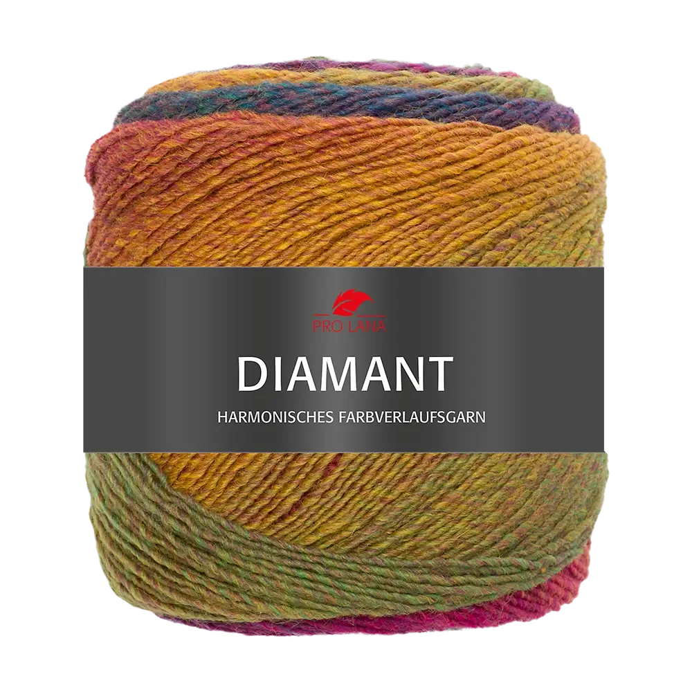 #Farbe_Pro Lana Diamant | 95 Grün-Gelb-Weinrot