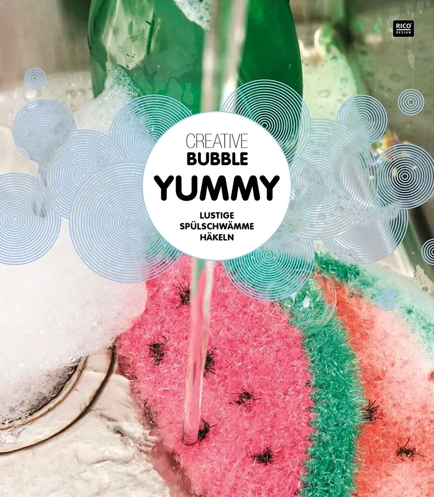 Filato Rico Design Creative Bubble Per Spugne | 5 Gomitoli Da 50g, 100% Poliestere, 90m, 57 Colori, Lavabile A 60°, Certificato Öko-Tex, Stampa Multicolor