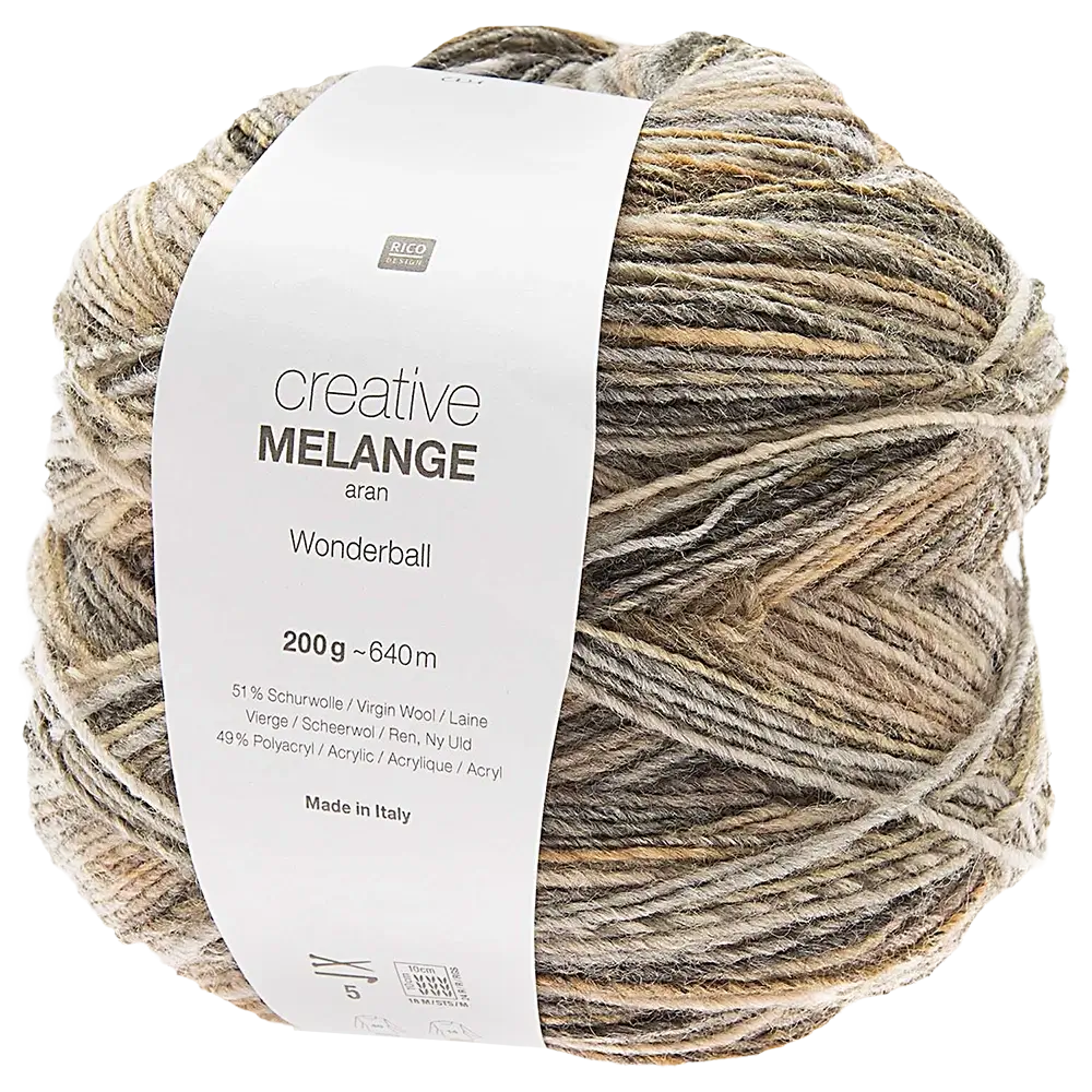 #Farbe_Rico Design Creative Melange Wonderball | 001 Natur Mix