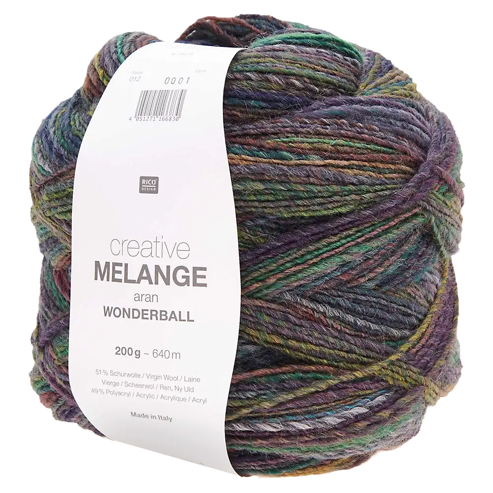 #Farbe_Rico Design Creative Melange Wonderball | 012 Blau-Grün