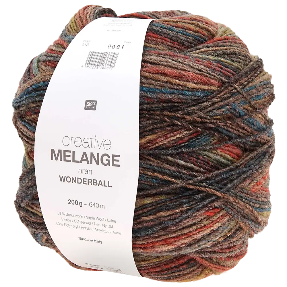 #Farbe_Rico Design Creative Melange Wonderball | 013 Braun-Grau