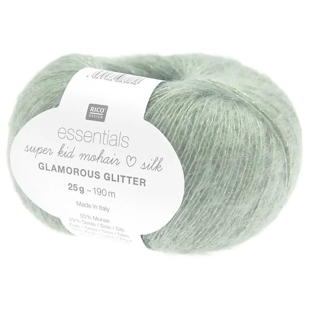 #Farbe_Rico Design Essentials Super Kid Mohair Loves Silk Glamorous Glitter | 010 Efeu