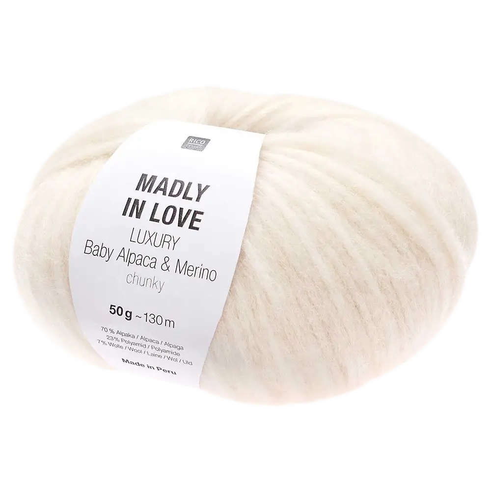 #Farbe_Rico Design Madly in Love Luxury Baby Alpaca & Merino | 001 Creme
