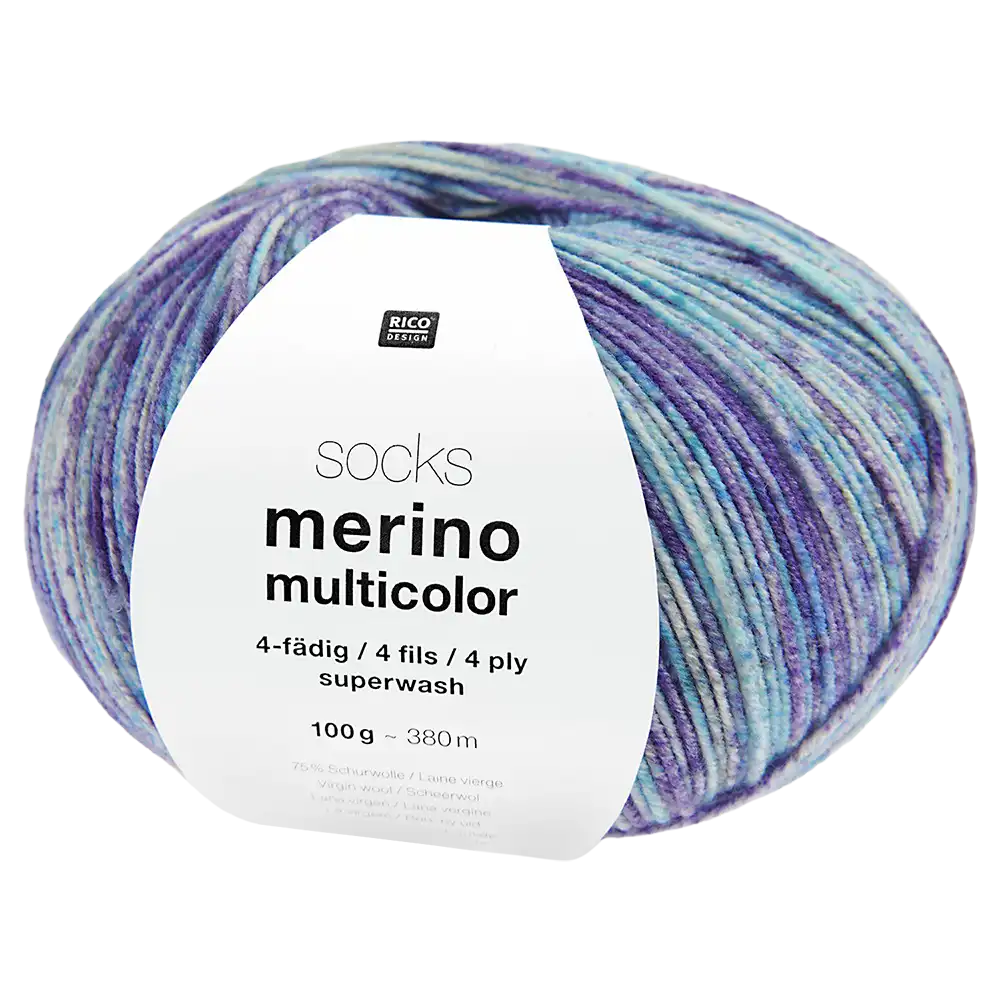 #Farbe_Rico Design Socks Merino Multicolor | 004 Skies