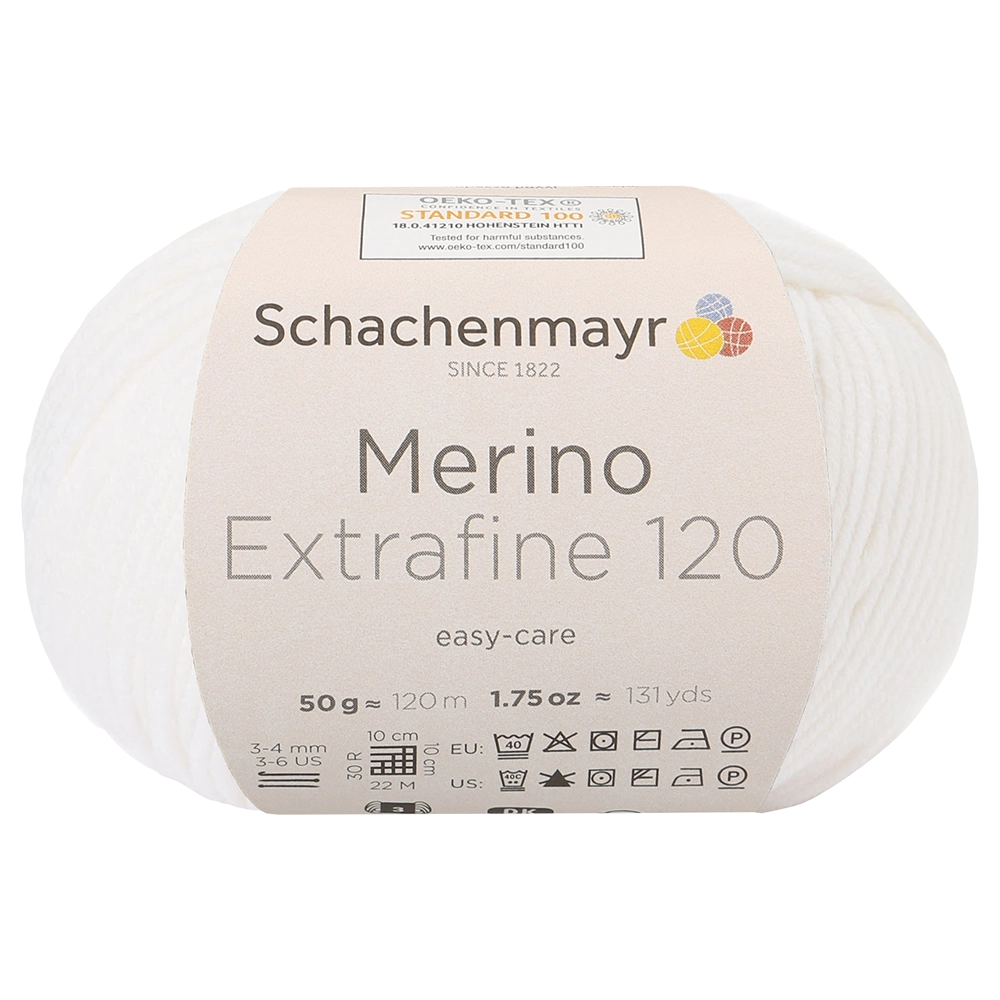 #Farbe_Schachenmayr Merino Extrafine 120 | 00101 Weiß