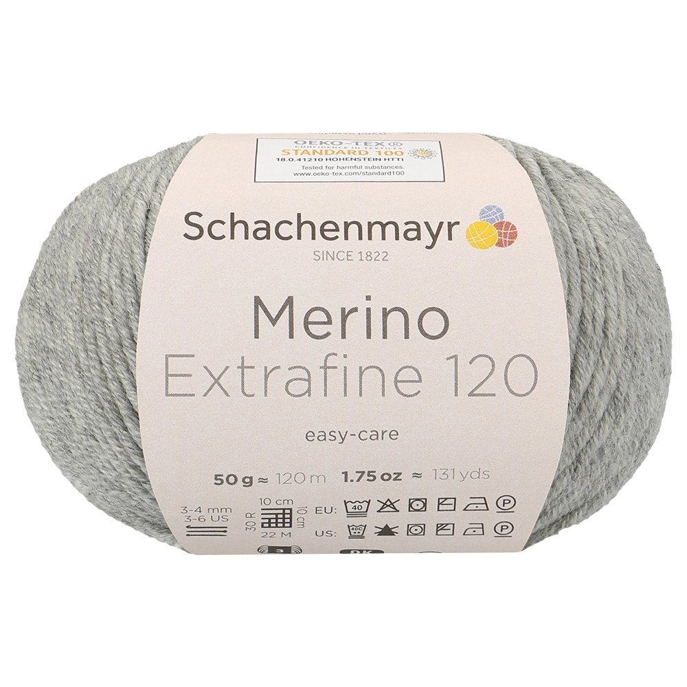 #Farbe_Schachenmayr Merino Extrafine 120 | 00190 Hellgrau meliert