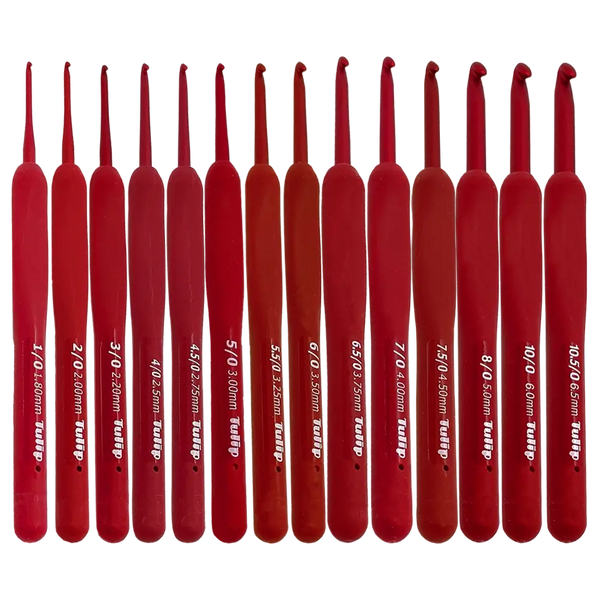 Tulip Etimo Red Häkelnadel 5,00 Mm - Weicher Griff Für Ermüdungsfreies Häkeln