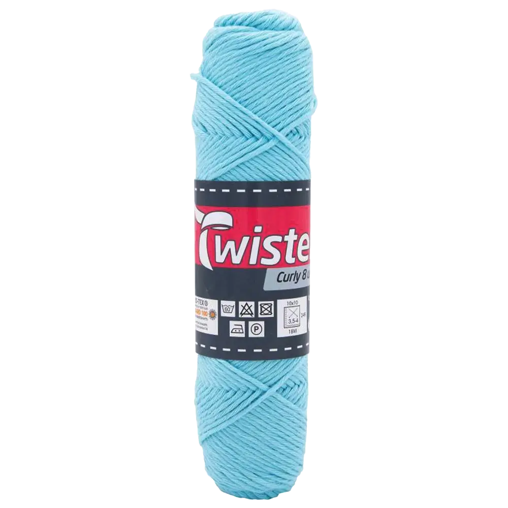 #Farbe_Twister Curly 8 uni | 61 Hell-Türkis