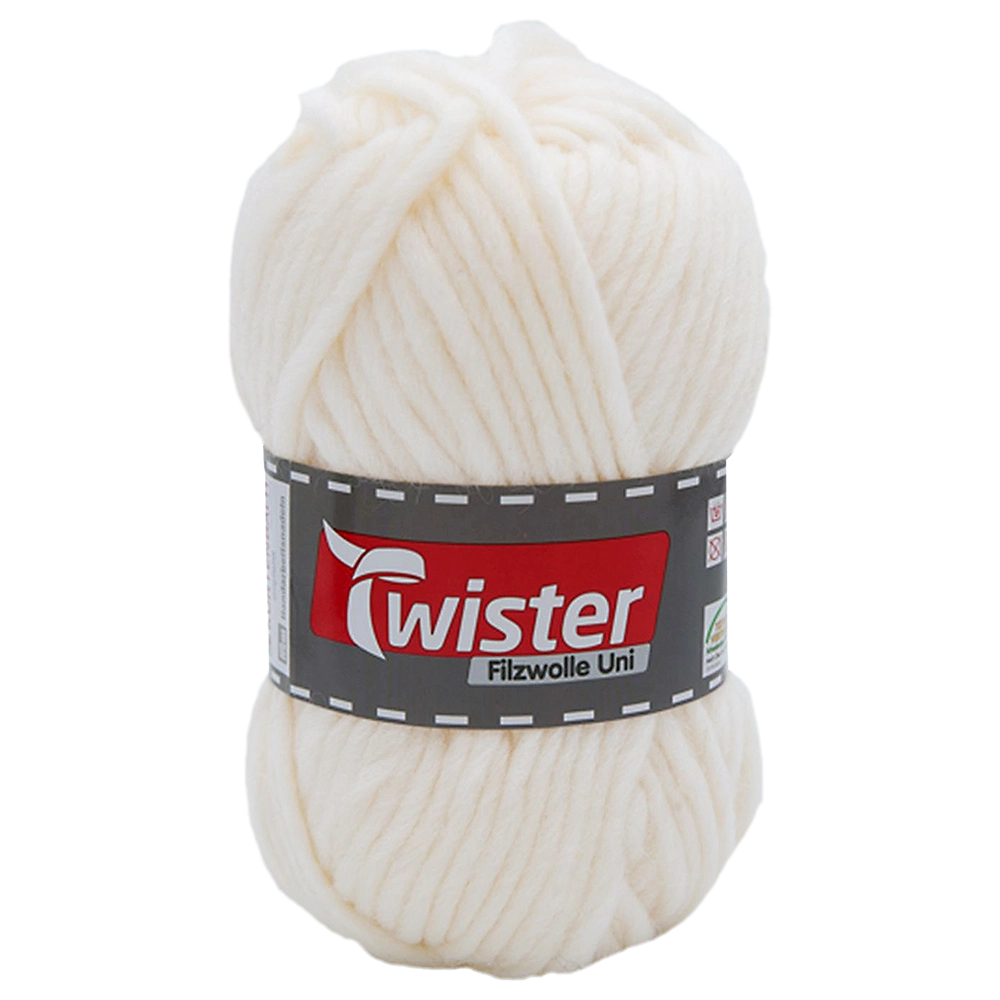 #Farbe_Twister Filzwolle Uni | 10 Weiß