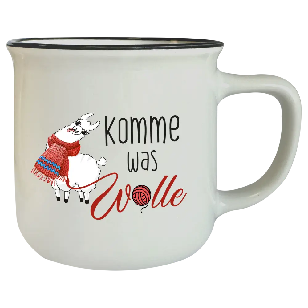 Tasse T102: Komme was Wolle