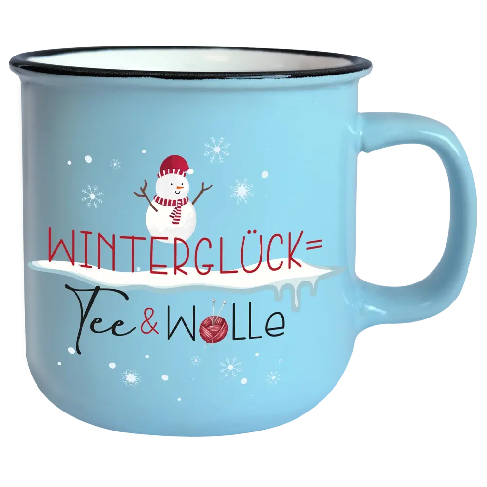 Jumbo-Tasse T144: Winterglück = Tee und Wolle