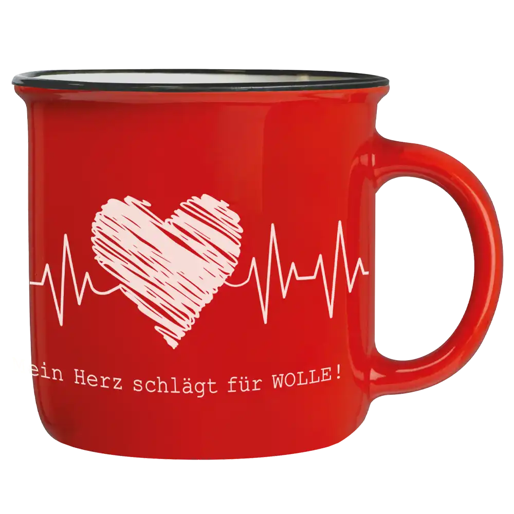 Tasse T162: Mein Herz schlägt für Wolle