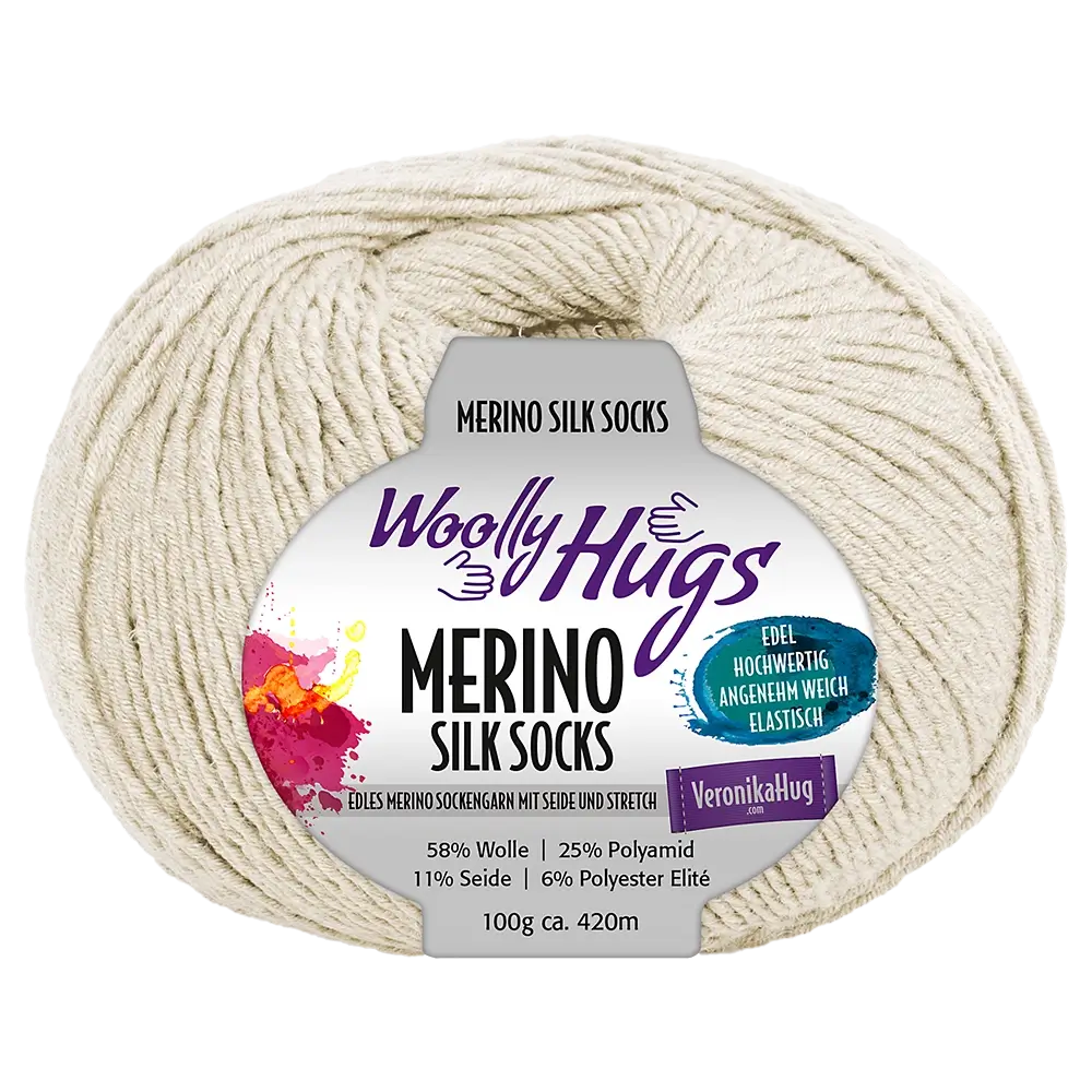 Merino Silk Socks Sockenwolle - Woolly Hugs Merino Silk Socks | 205 Hellbeige