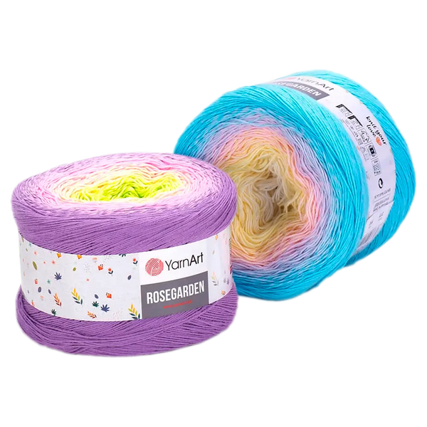 Rosegarden, 500 G De Laine Bobbel Dégradé, 100 % Coton, Bobble À Tricoter Multicolore (Lilas