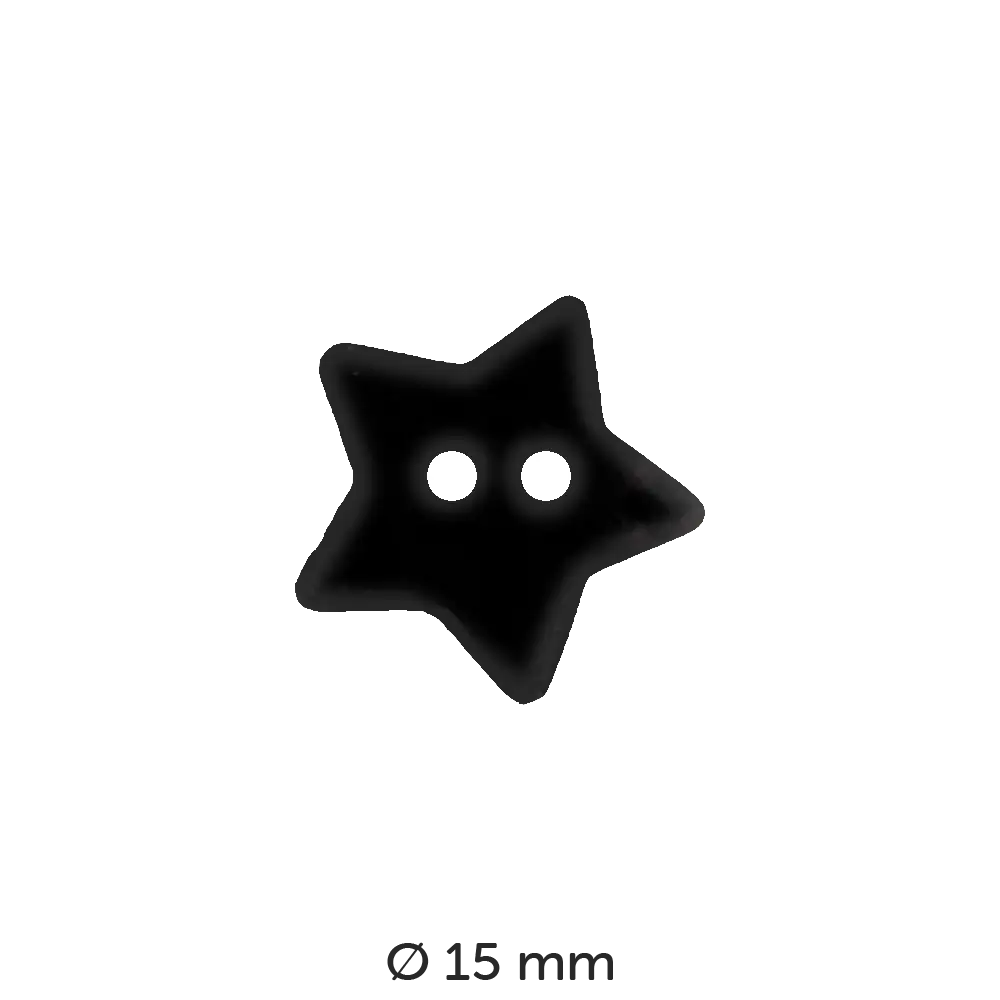 #Farbe_Dill Knopf Stern 15 mm | 189028 Schwarz