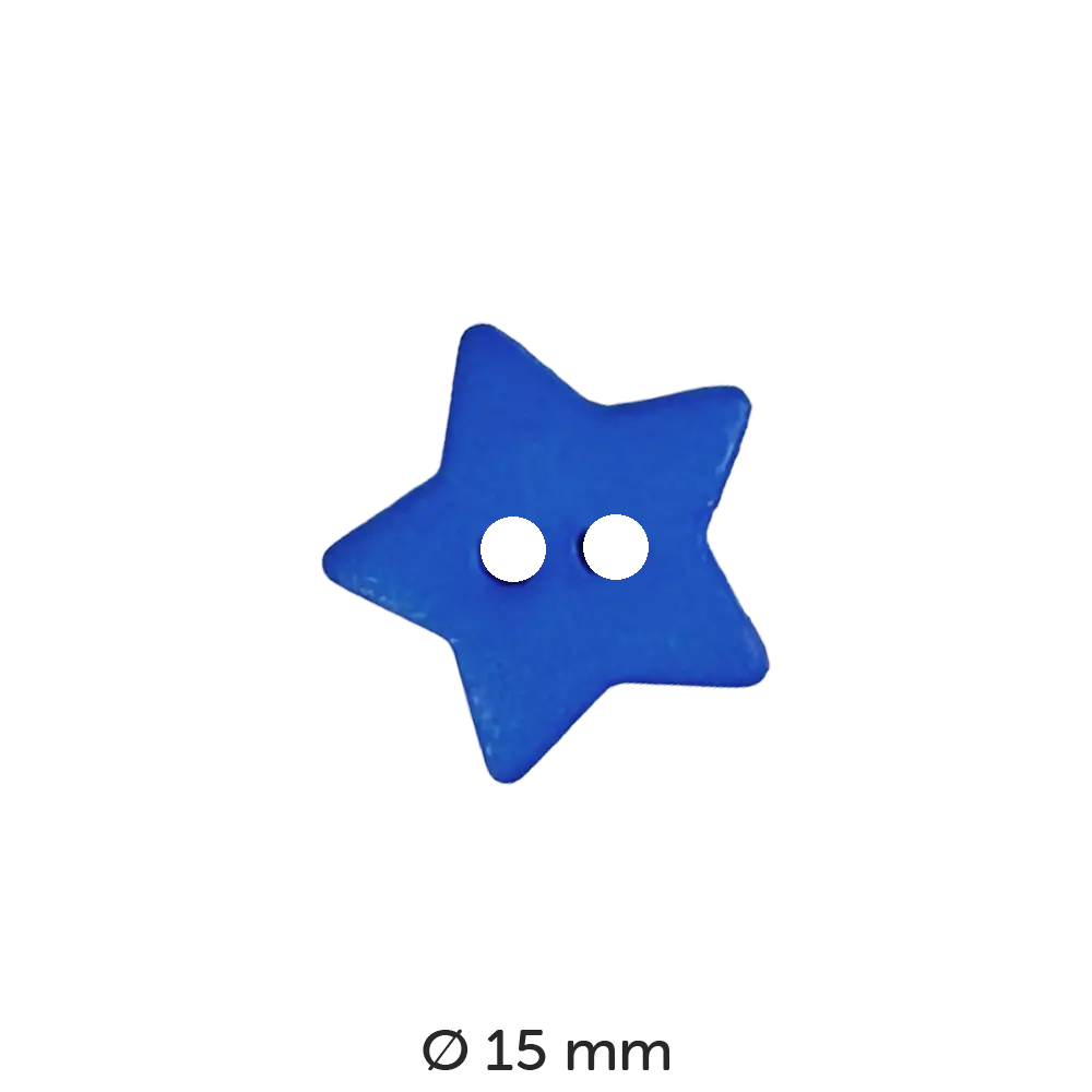 #Farbe_Dill Knopf Stern 15 mm | 189033 Blau