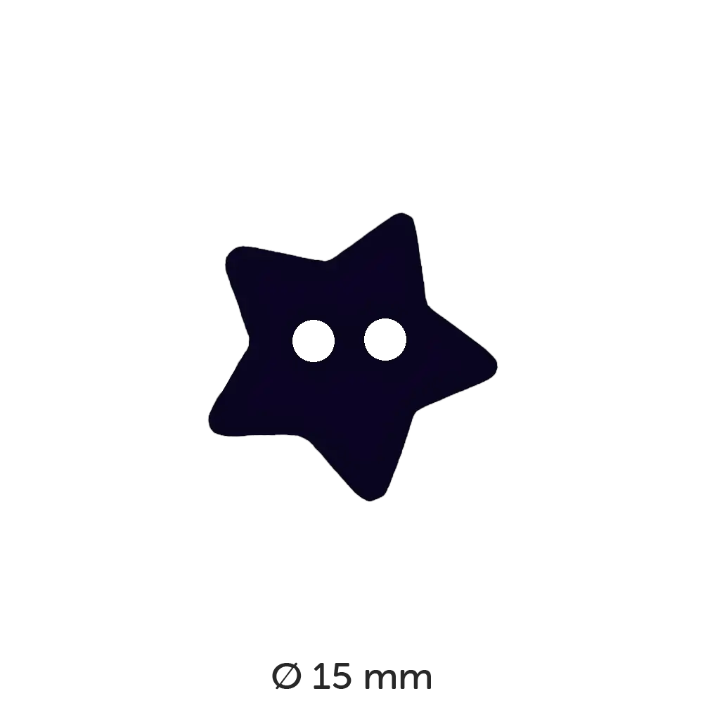 #Farbe_Dill Knopf Stern 15 mm | 189036 Schwarz-Blau
