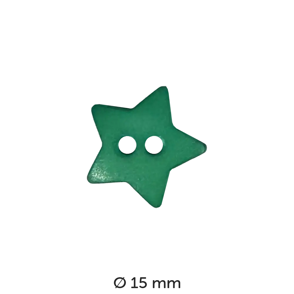 #Farbe_Dill Knopf Stern 15 mm | 189041 Türkis