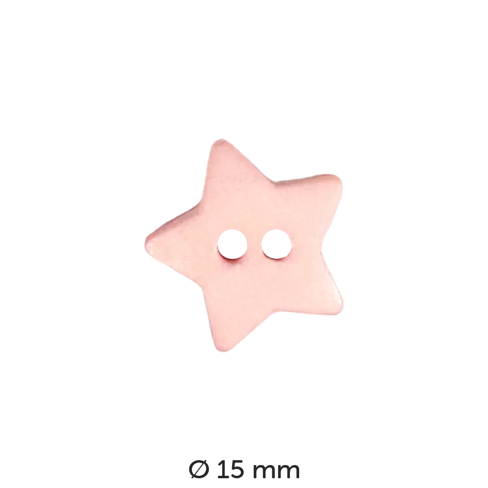#Farbe_Dill Knopf Stern 15 mm | 189043 Rosa