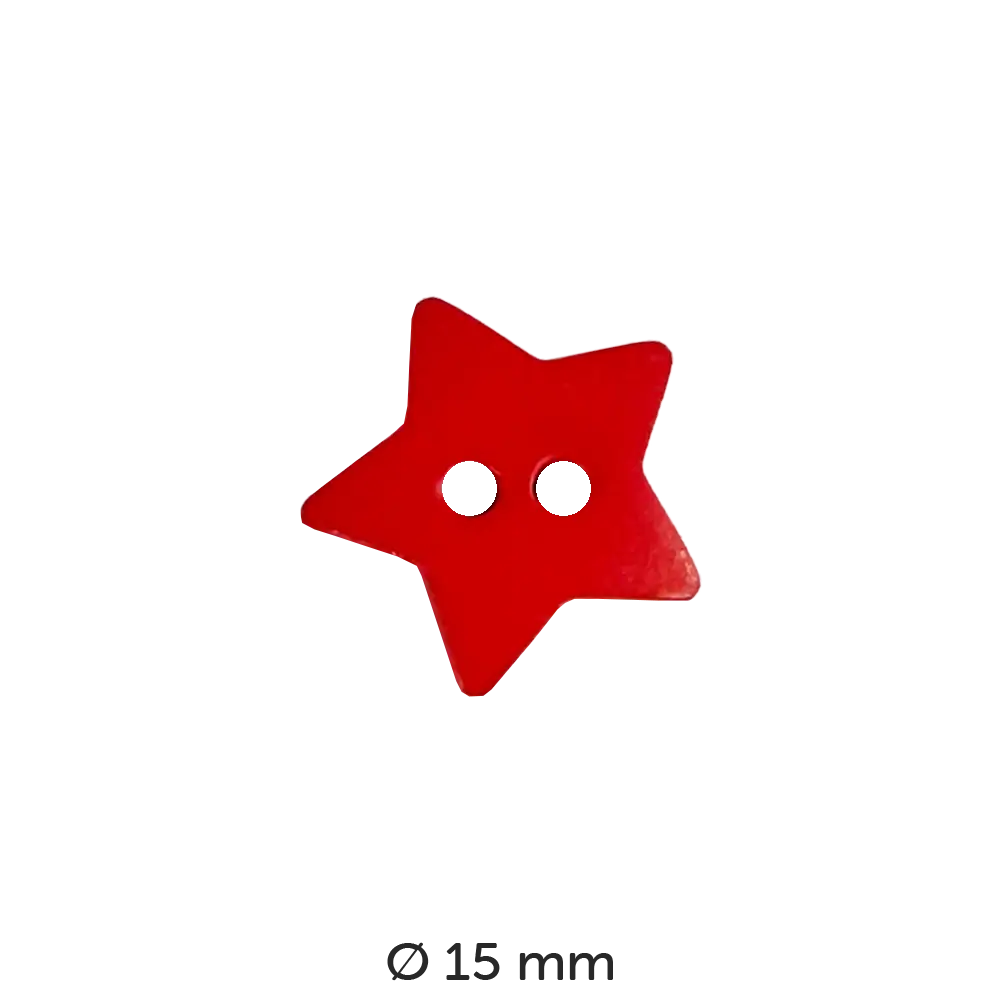 #Farbe_Dill Knopf Stern 15 mm | 189046 Rot