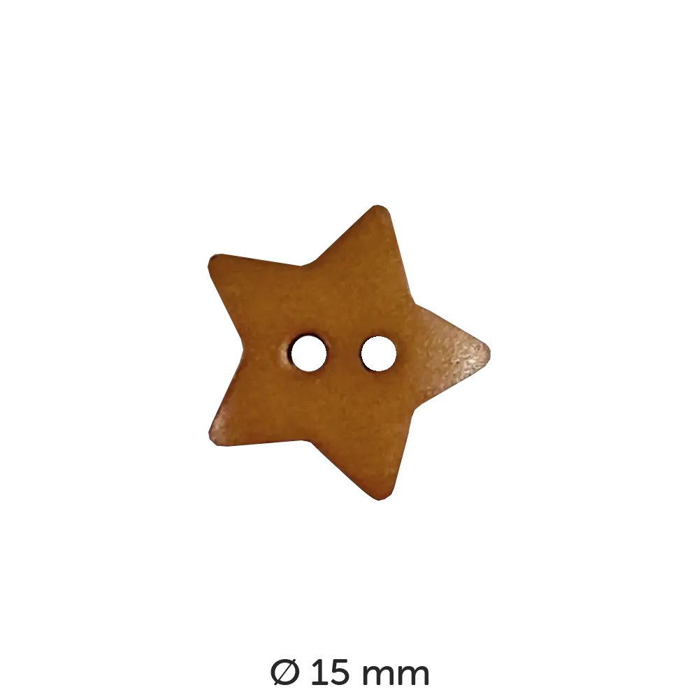 #Farbe_Dill Knopf Stern 15 mm | 189112 Braun