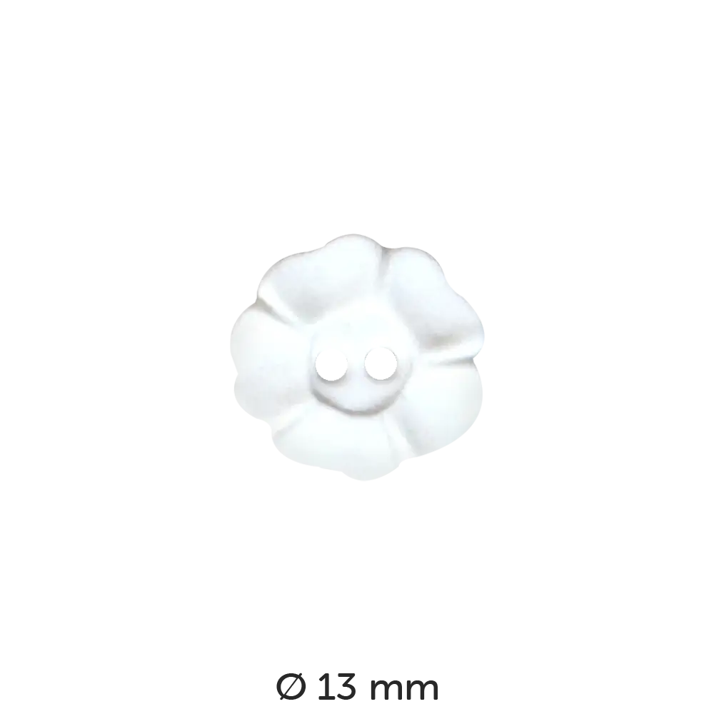 #Farbe_Dill Knopf Blume Nelke 13 mm | 190743 Weiß