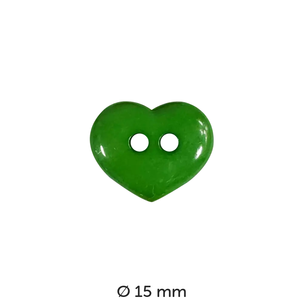 #Farbe_Dill Knopf Herz 15 mm | 3211454 Grün
