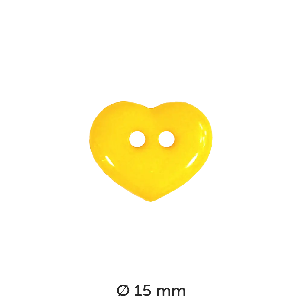 #Farbe_Dill Knopf Herz 15 mm | 211456 Gelb
