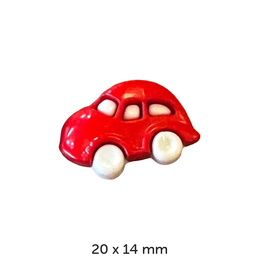 #Modell_Dill Figurenknopf | 230916 Rotes Auto 20 x 14 mm