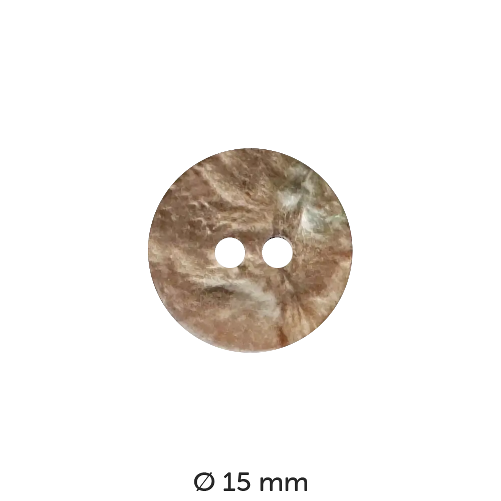 #Farbe_Dill Knopf Marmoriert | 231417 Braun 15 mm