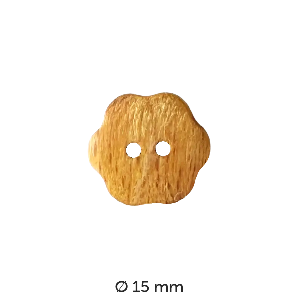 #Modell_Dill Holzknopf Blume | 231609 15 mm