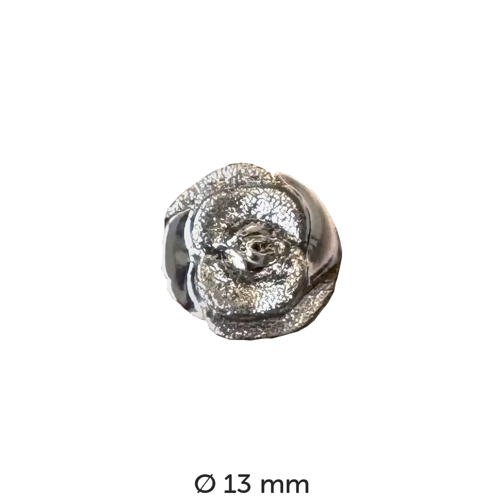 #Modell_Dill Metallknopf Rose 13 mm | 231633 Silber
