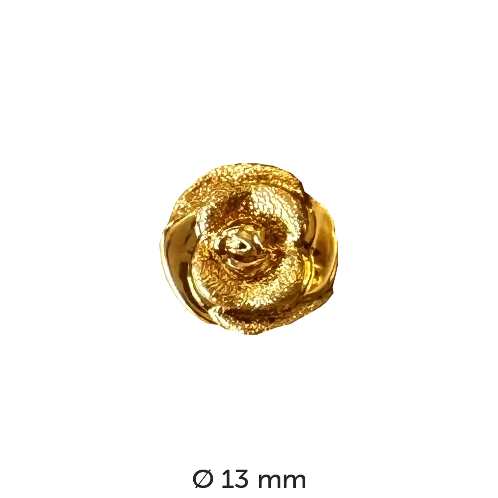 #Modell_Dill Metallknopf Rose 13 mm | 251577 Gold
