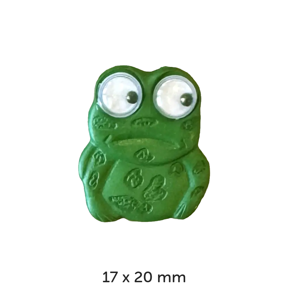 #Modell_Dill Figurenknopf mit Wackelaugen | 280257 Frosch 17 x 20 mm